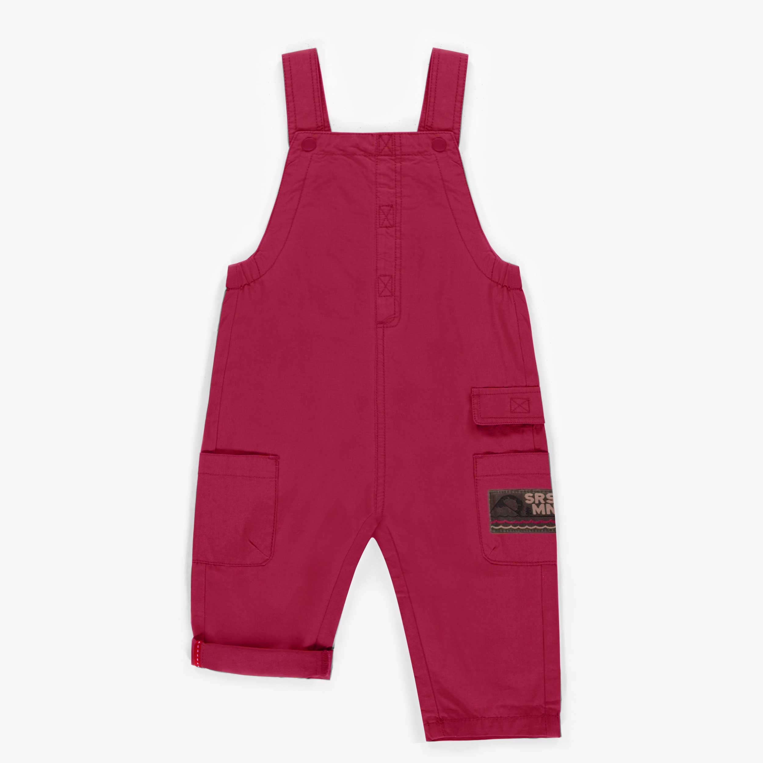 Pink overall in canvas, baby