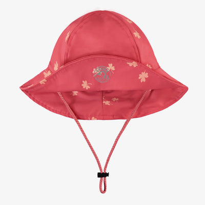 Chapeau de pluie rose à motif en polyuréthane, enfant || Pink rain hat with a print in polyurethane, child