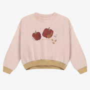 Chandail rose avec illustration en coton français, enfant || Pink sweater with illustration in french terry, child