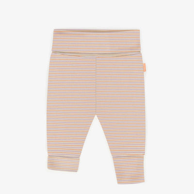 Pantalon évolutif orange rayé en jersey extensible, bébé || Orange and purple striped evolutive pants in stretch jersey, baby
