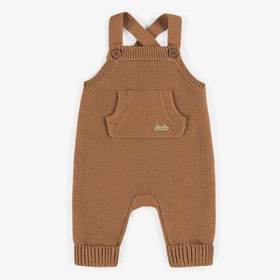 Salopette de maille brune en imitation cachemire, naissance || Brown knitted overall imitation cashmere, newborn