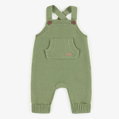 Salopette de maille verte en imitation cachemire, naissance || Green knitted overall imitation cashmere, newborn