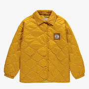 Manteau jaune orangé matelassé en nylon, enfant || Yellow-orange quilted nylon coat, child