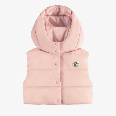 Capuchon amovible rose pâle doudoune en polyester, enfant||Light pink removable cap in polyester, child