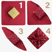 Tissu d’emballage réutilisable du temps des fêtes rouge à carreaux || Red plaid holiday reusable packaging fabric