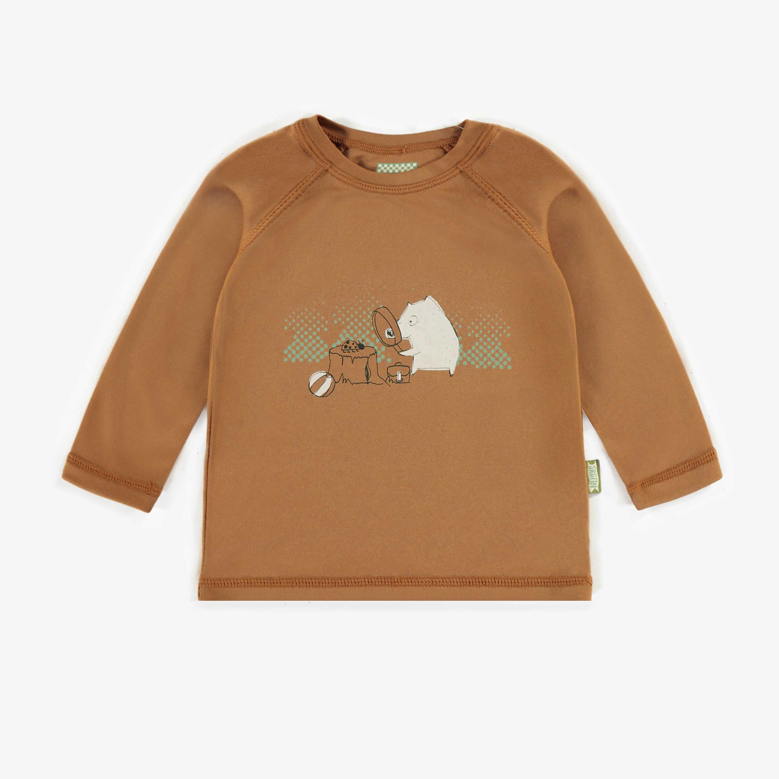 Brown long sleeves t-shirt in jersey, baby