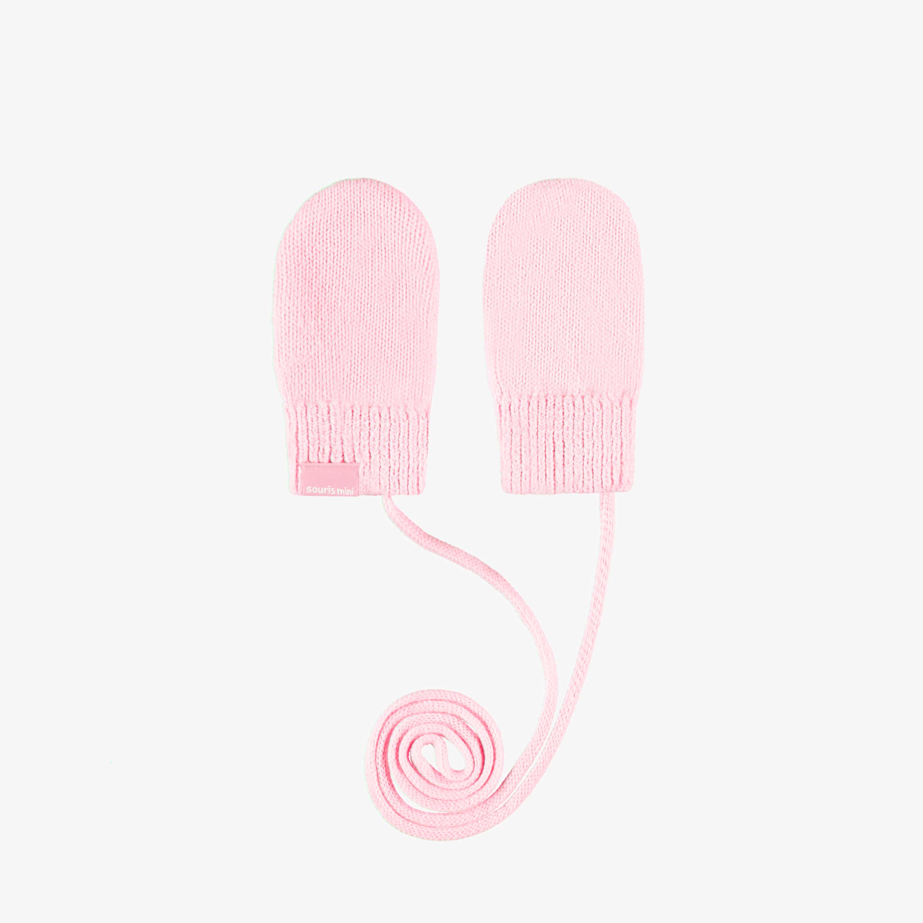 Mitaines rose scintillant en tricot, bébé - Souris Mini