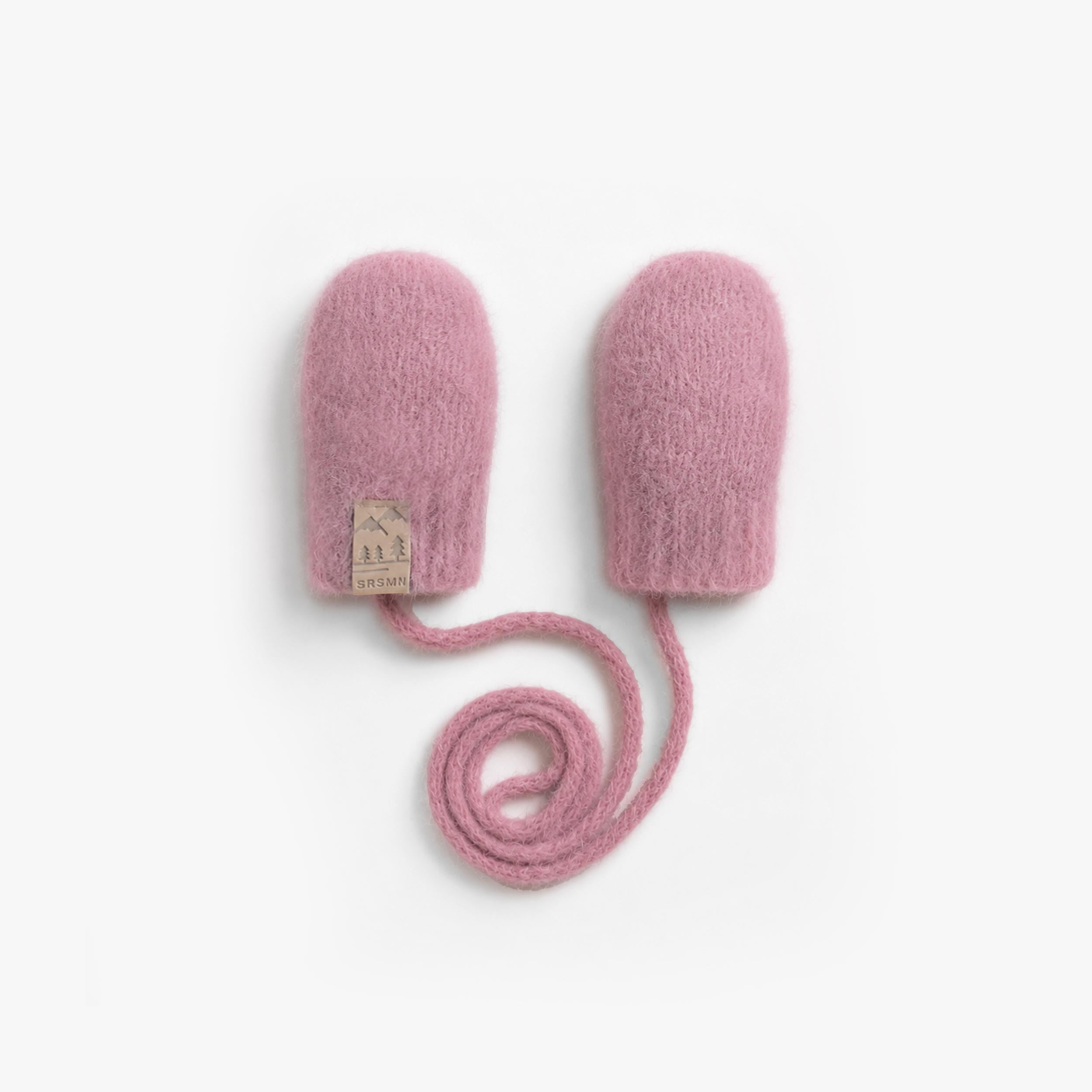 Mitaines roses en tricot duveteux extensible, bébé - Souris Mini