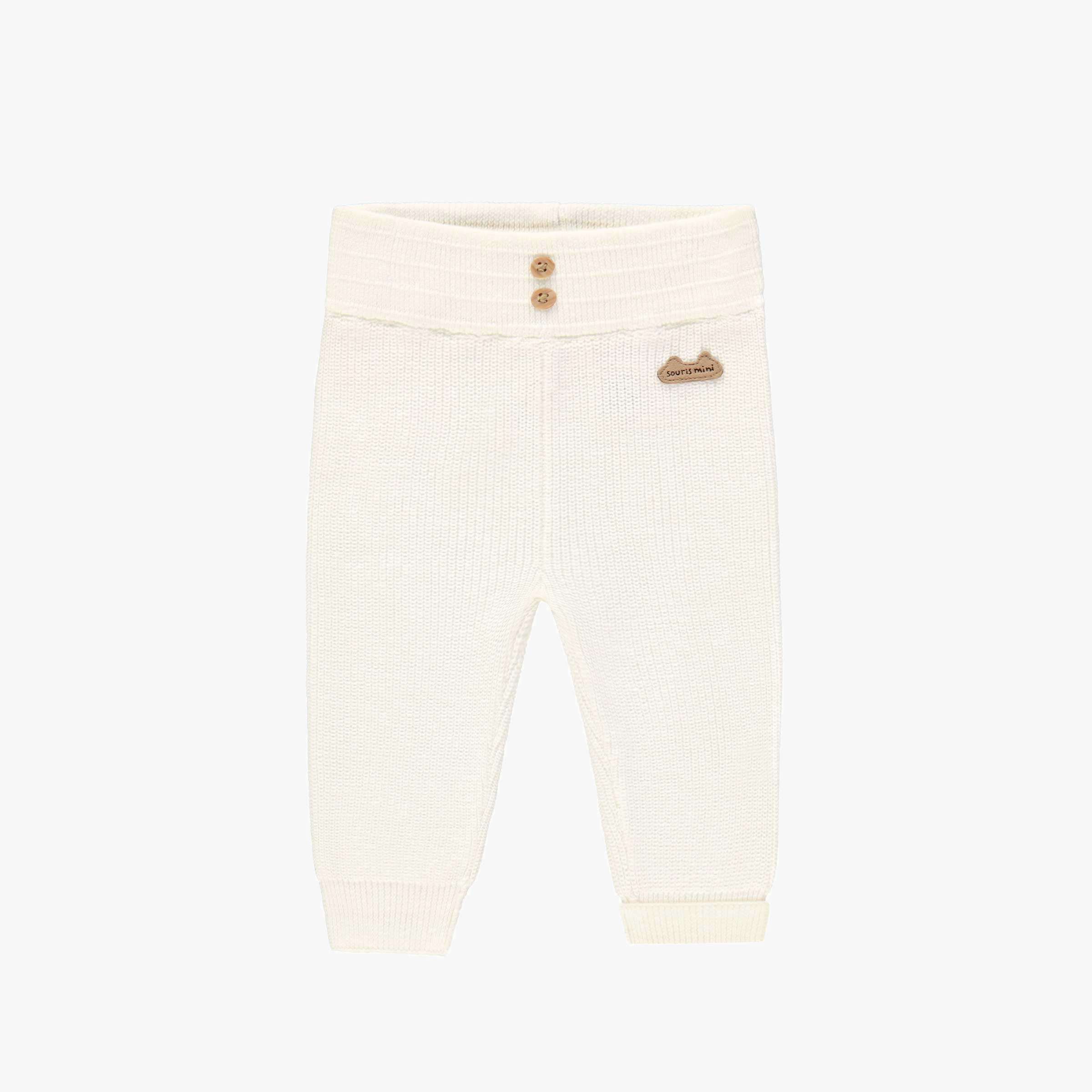 Pantalon de maille du coffret cadeau crème et beige « Le Premium » (14 pièces), naissance