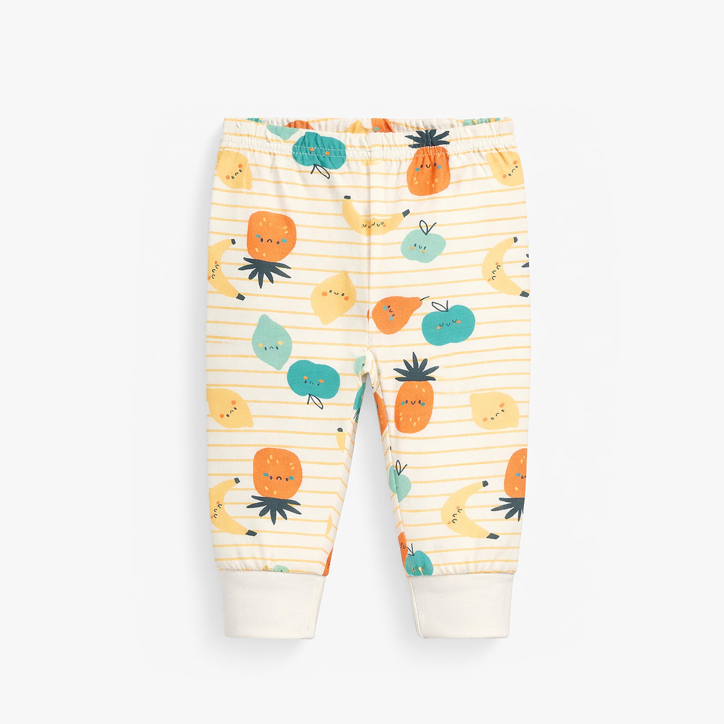Pantalon du pyjama deux pièces crème à rayures et motifs de fruits, bébé - Souris Mini