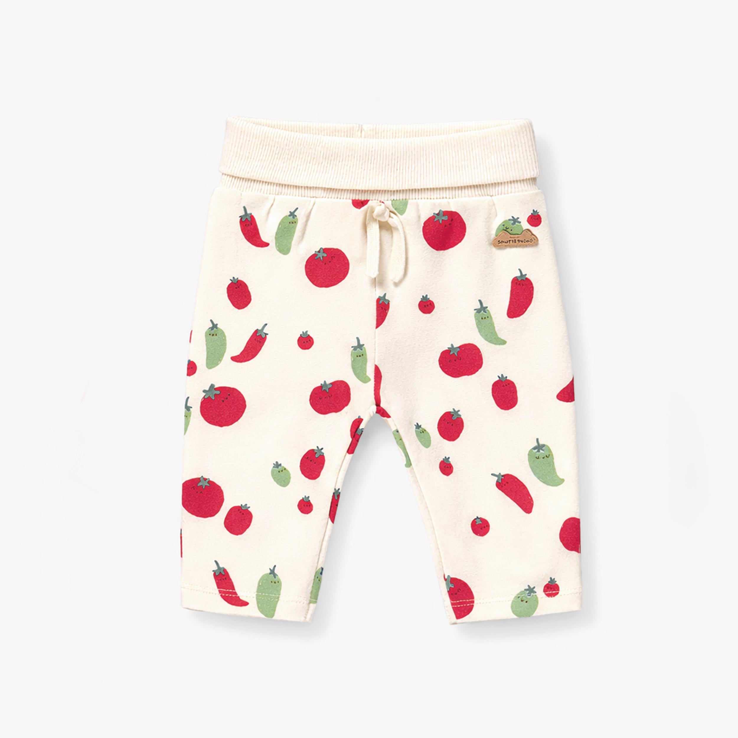 Pantalon crème à motifs de tomates et piments, naissance - Souris Mini
