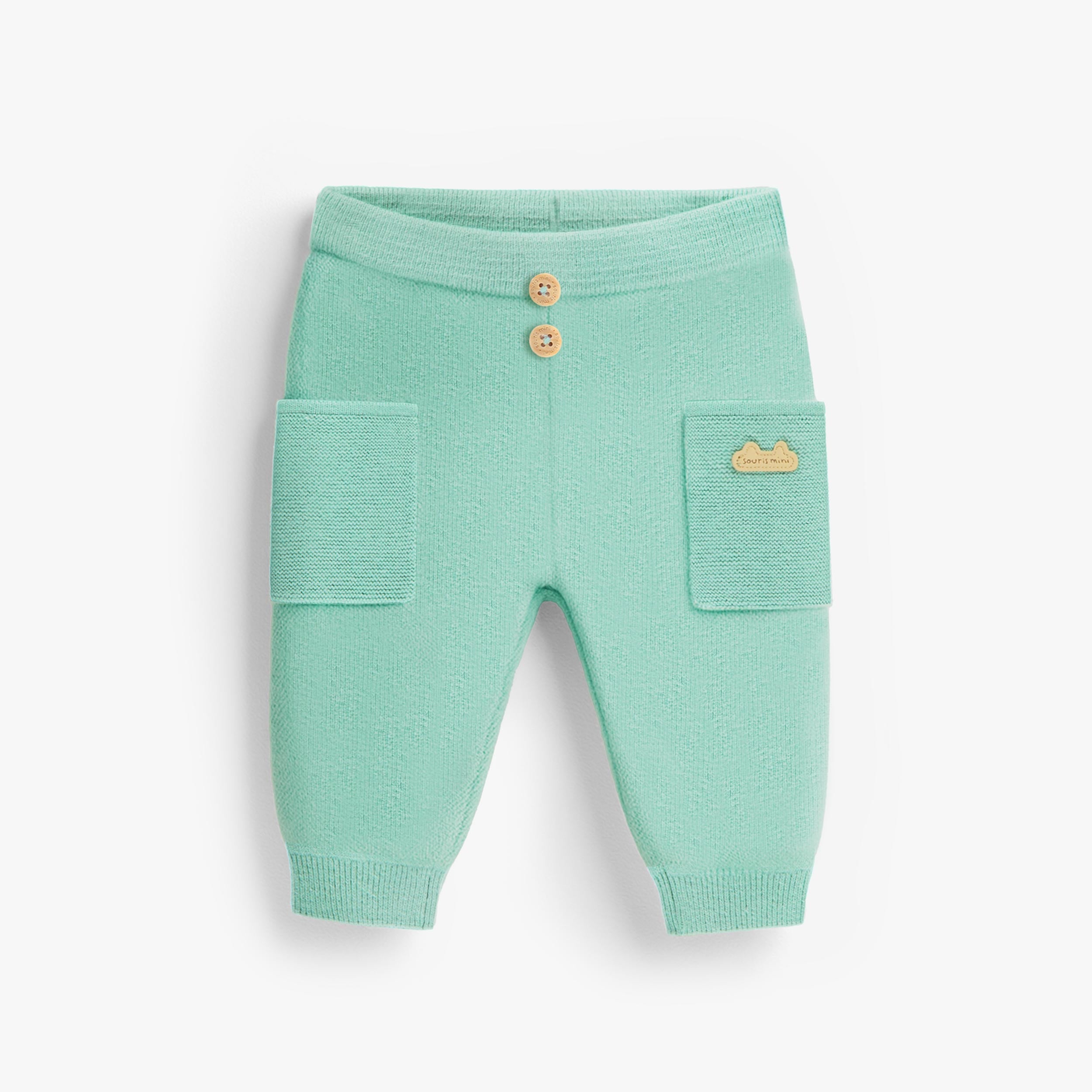 Pantalon turquoise en tricot, naissance - Souris Mini