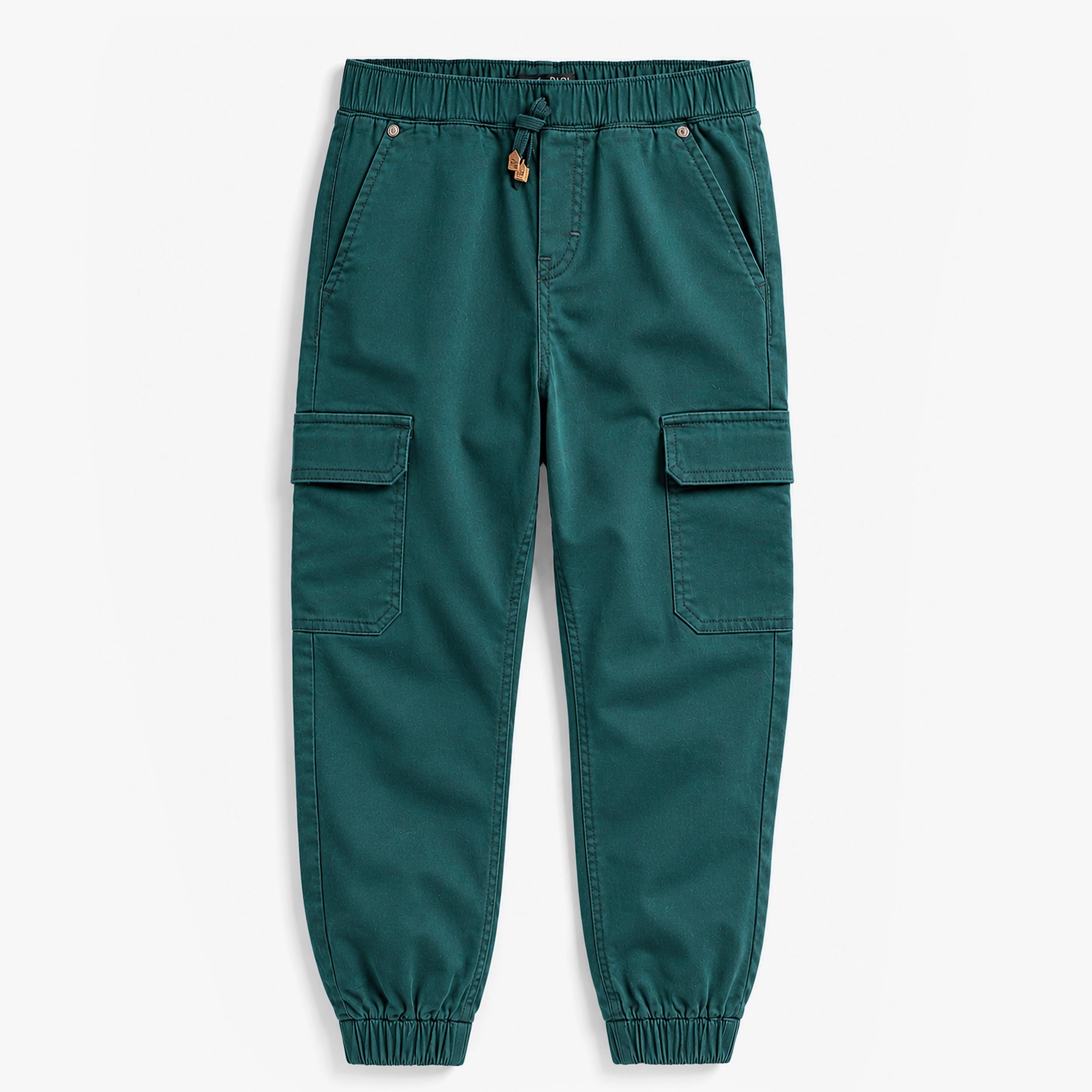 Pantalon cargo turquoise en jean extensible, enfant - Souris Mini