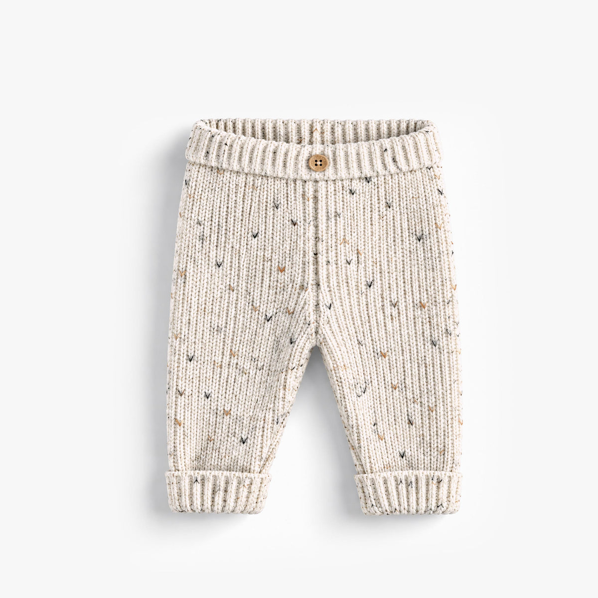 Pantalon crème en tricot moucheté, naissance - Souris Mini
