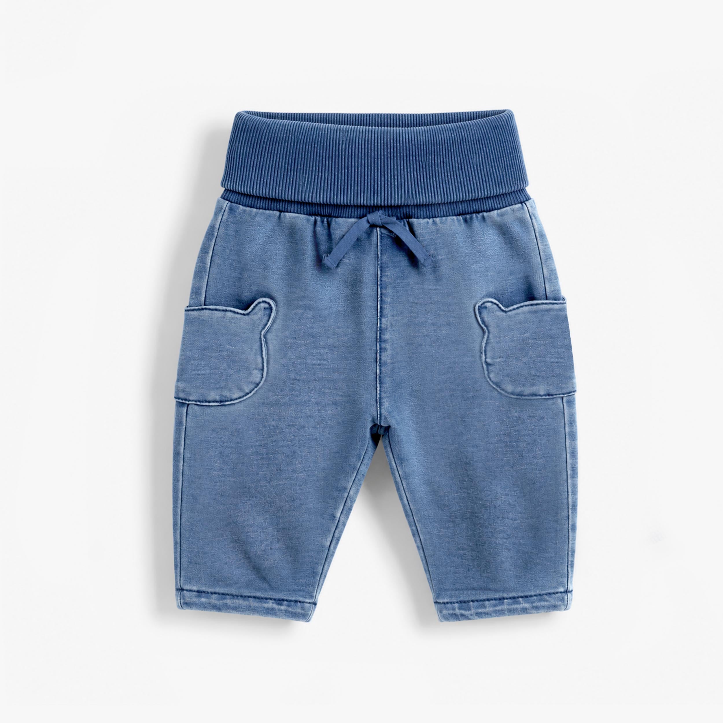Pantalon en coton français style  denim, layette - Souris Mini