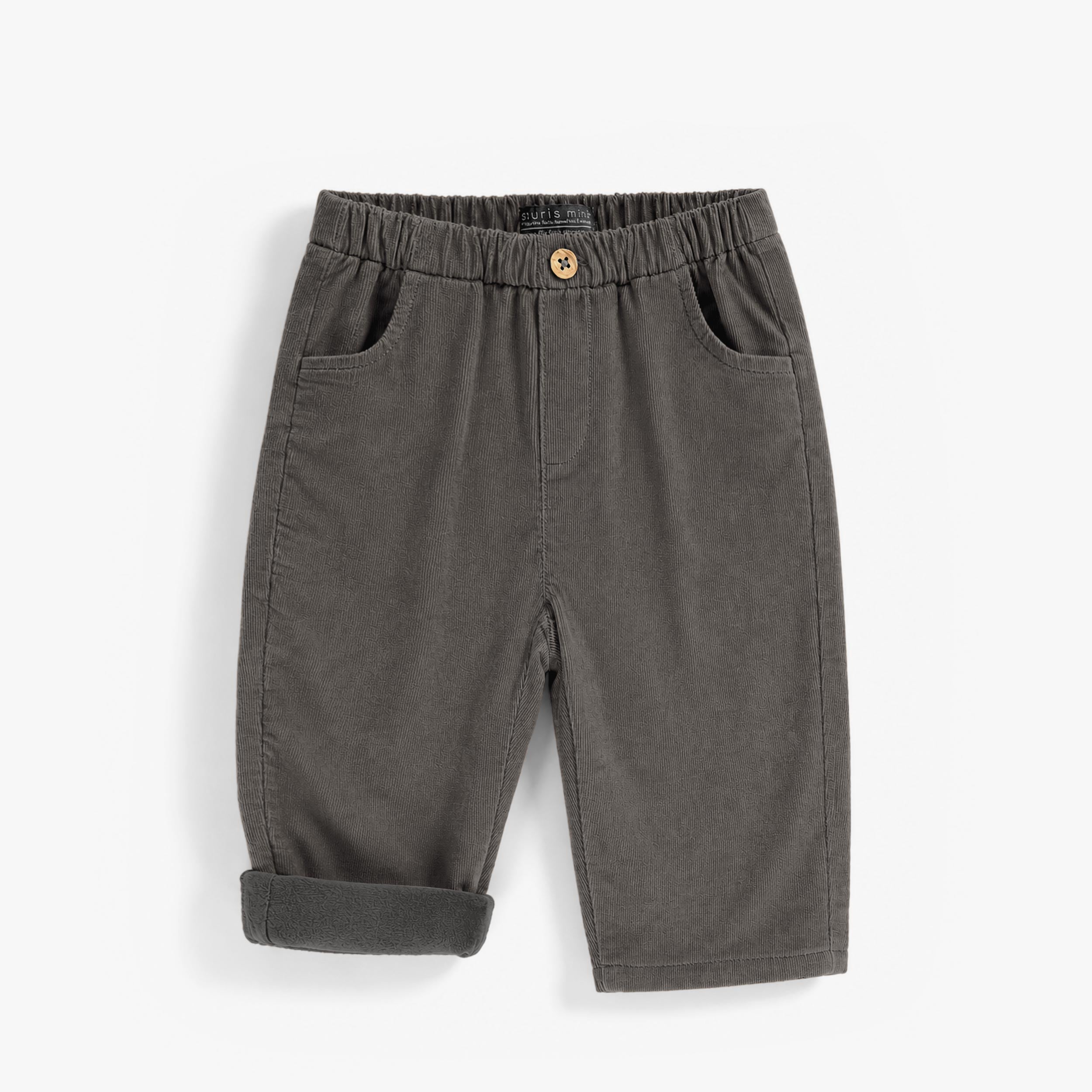 Pantalon en velours côtelé gris foncé, bébé - Souris Mini