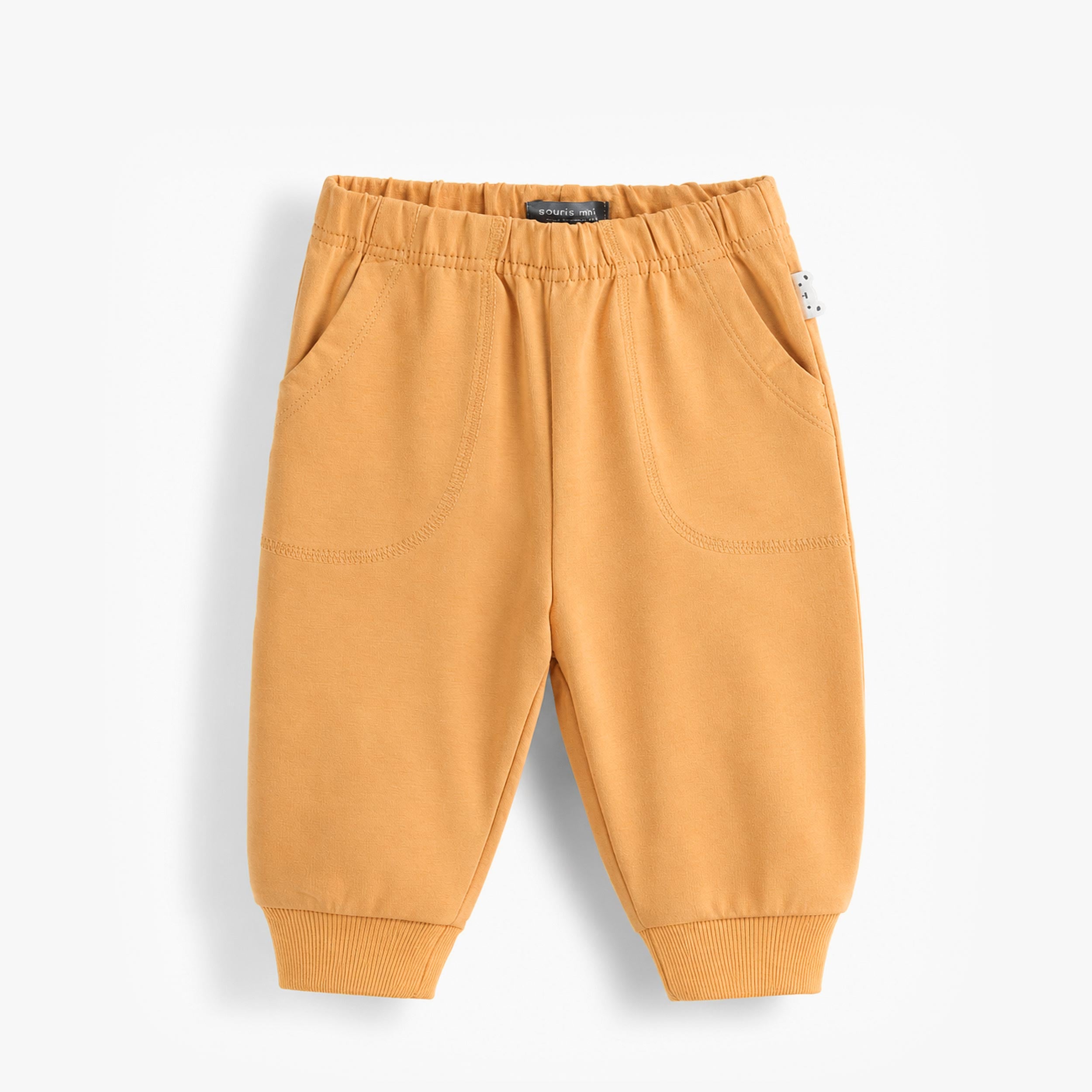 Pantalon jaune ocre en coton français, bébé - Souris Mini