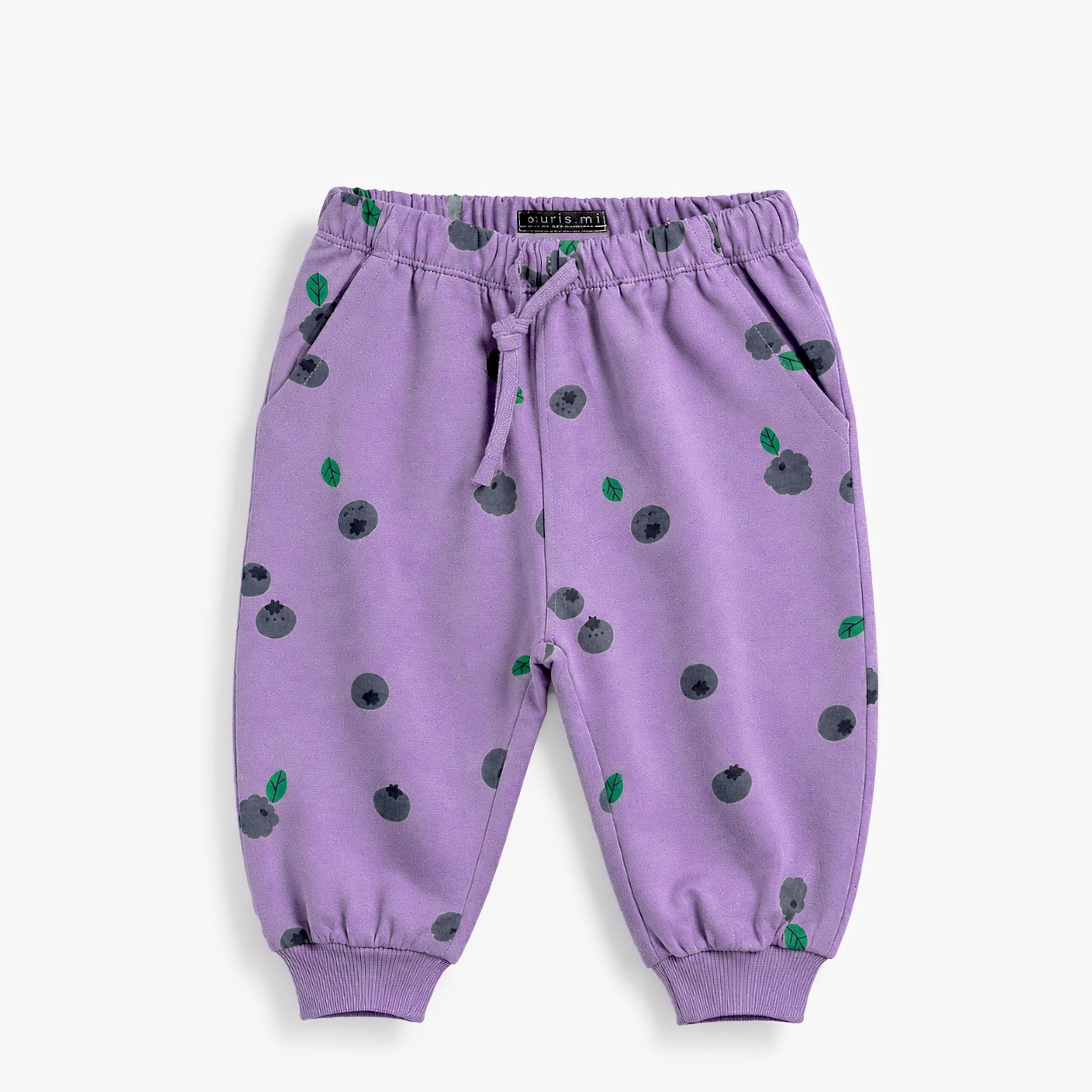 Pantalon mauve à imprimé de bleuets, bébé fille - Souris MIni