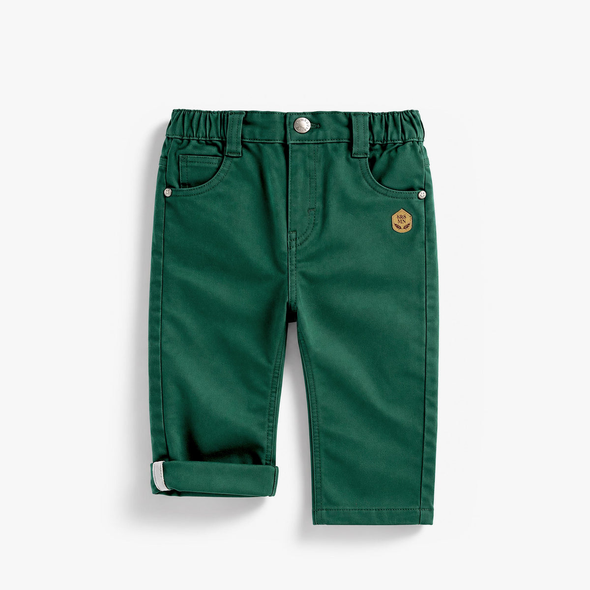 Pantalon vert en twill brossé, bébé garçon - Souris Mini
