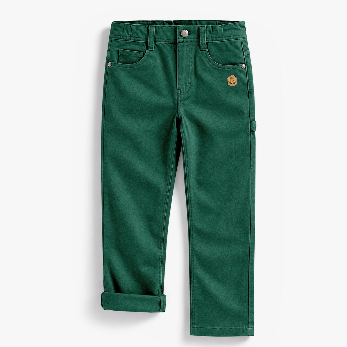Pantalon vert en twill brossé, enfant garçon - Souris Mini