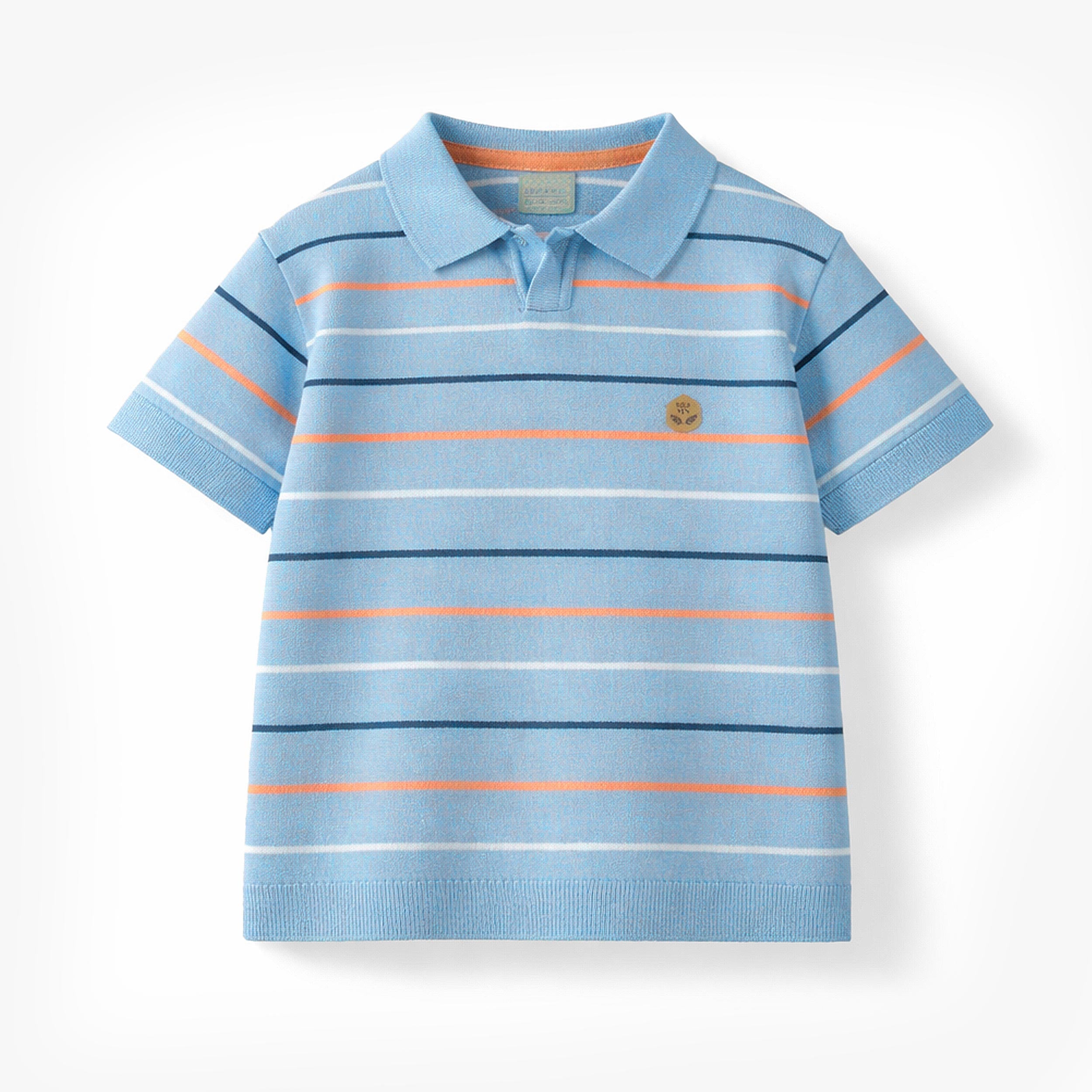 Polo bleu en tricot avec rayures, enfant - Souris Mini