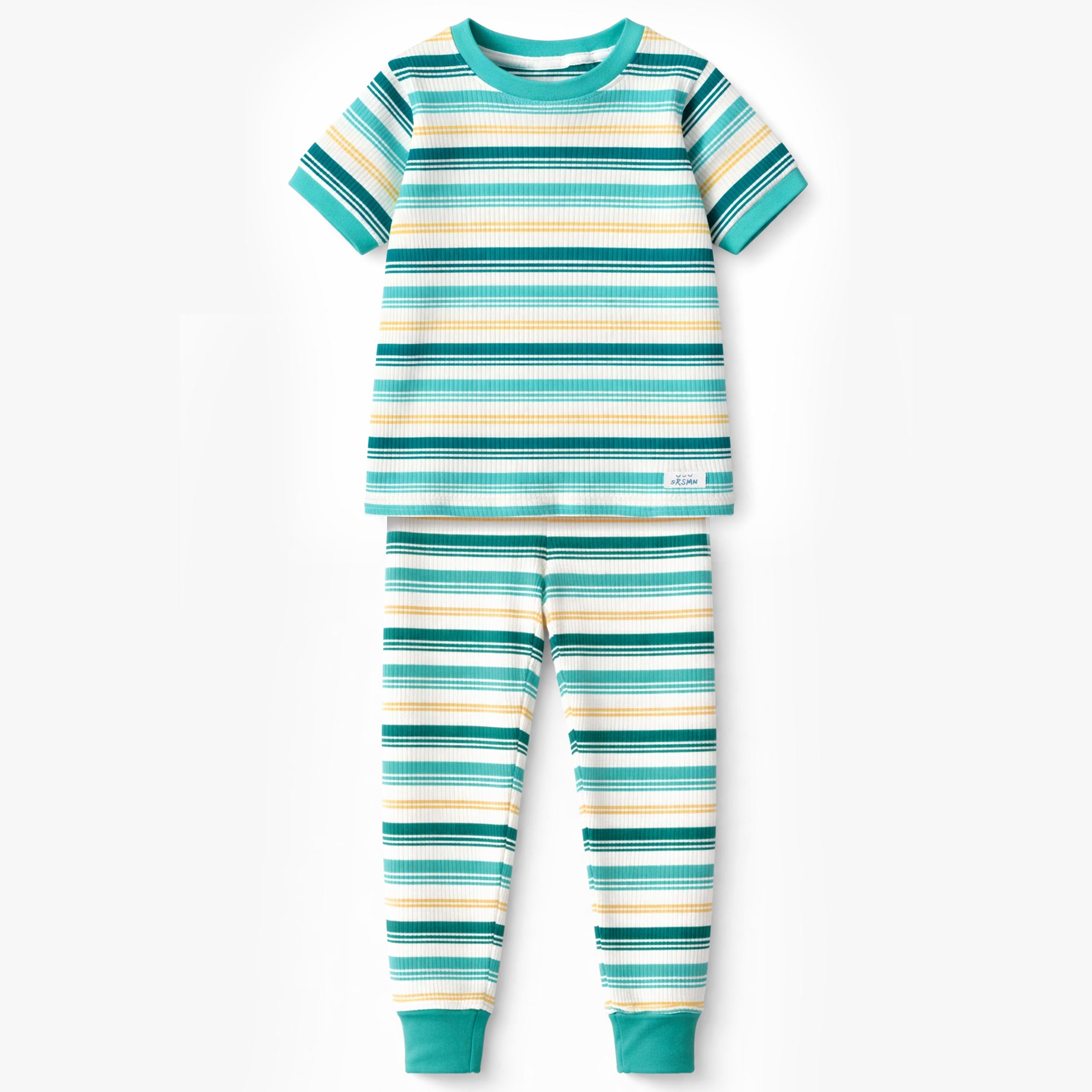 Pyjama deux pièces crème à rayures colorées, enfant - Souris Mini