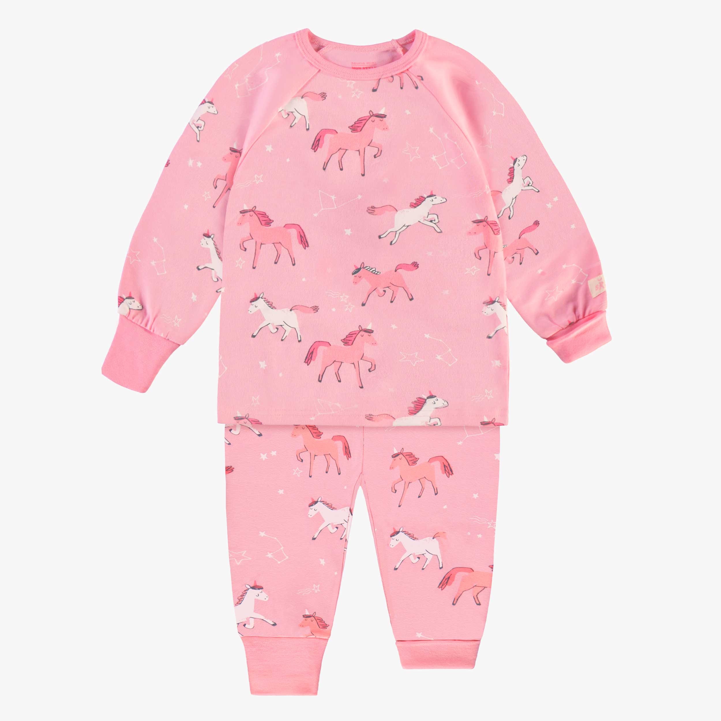 Pyjama deux pièces rose à motifs de licornes, bébé - Souris Mini