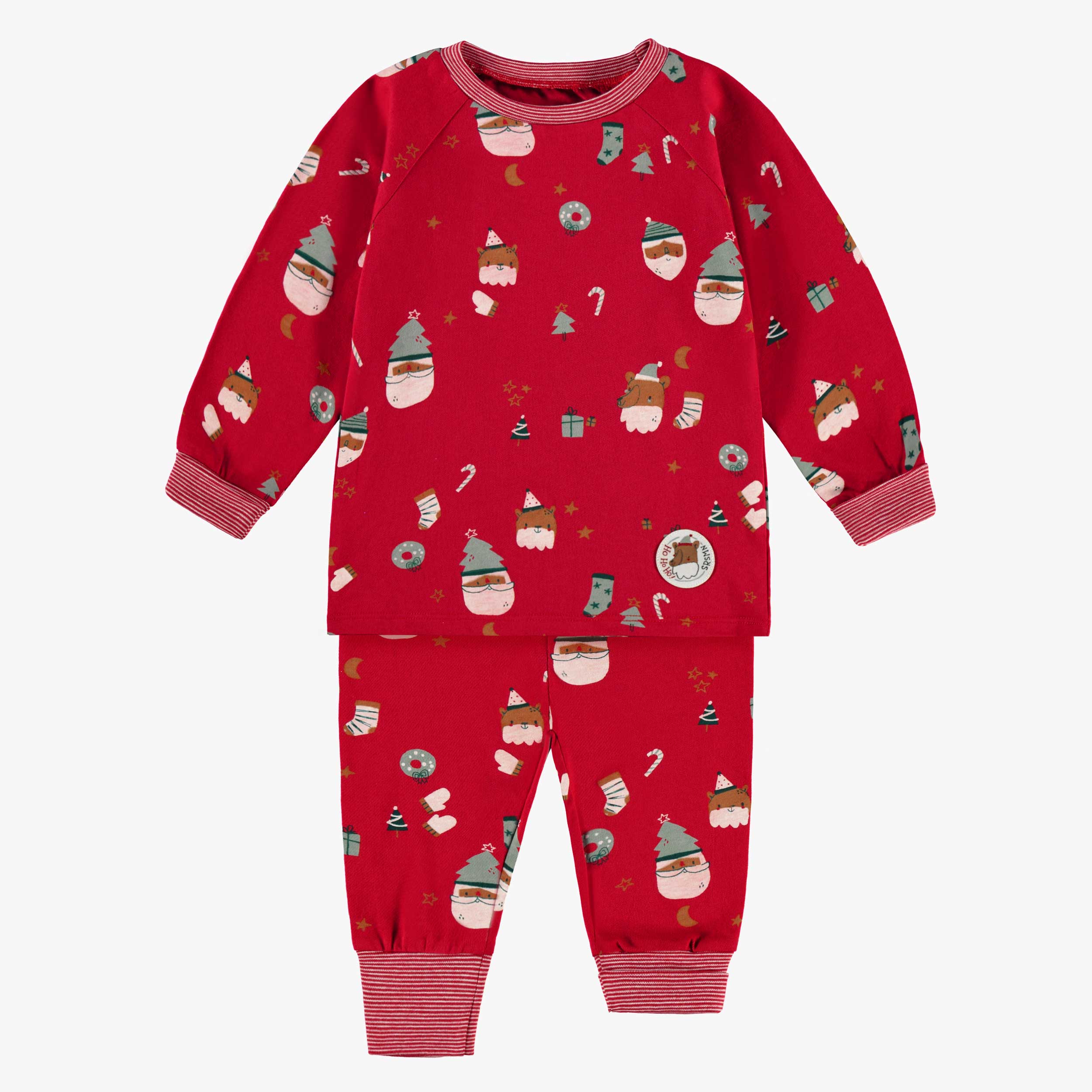 Pyjama deux pièces rouge à motifs festifs, bébé - Souris Mini