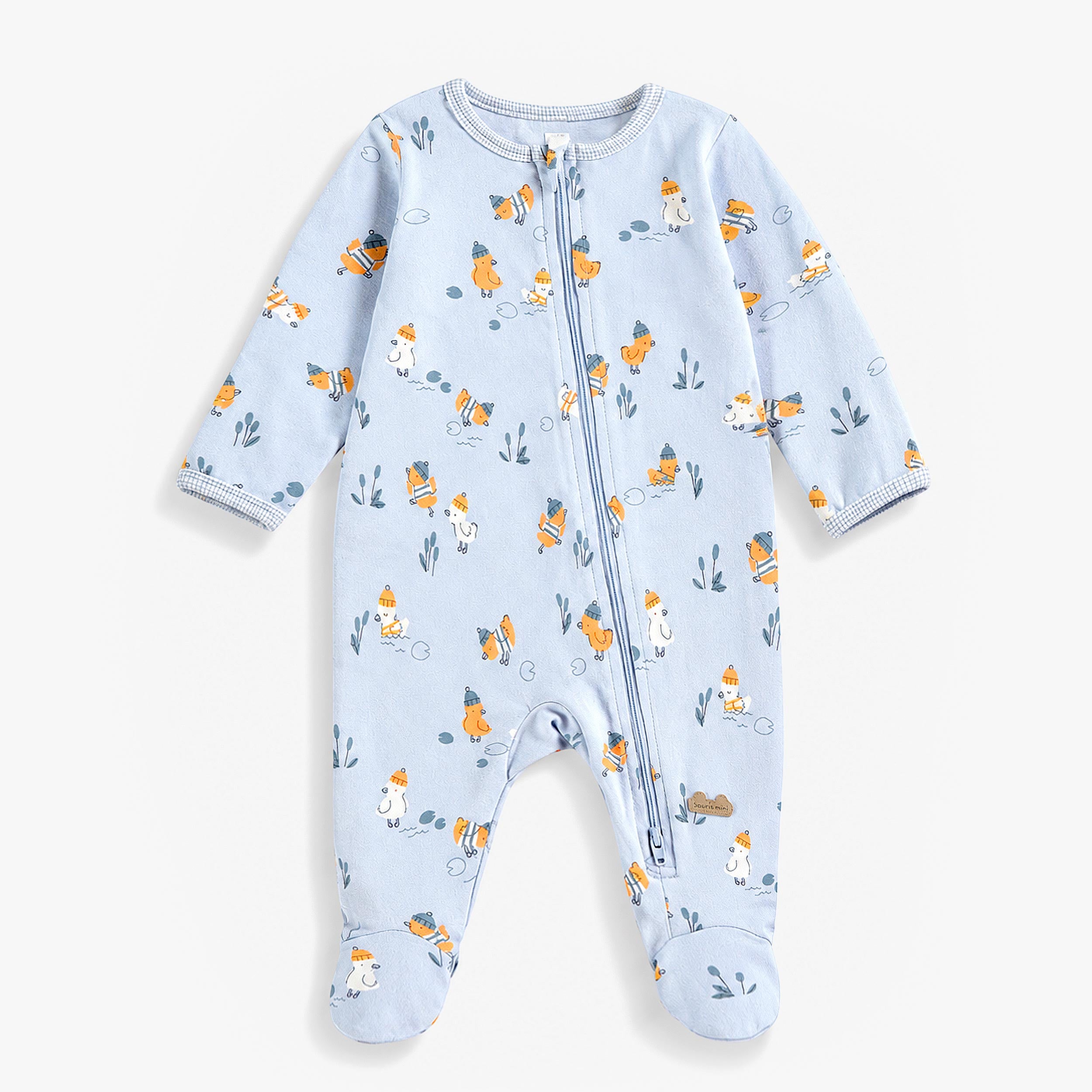 Pyjama une pièce bleu à imprimé de canard, naissance - Souris Mini
