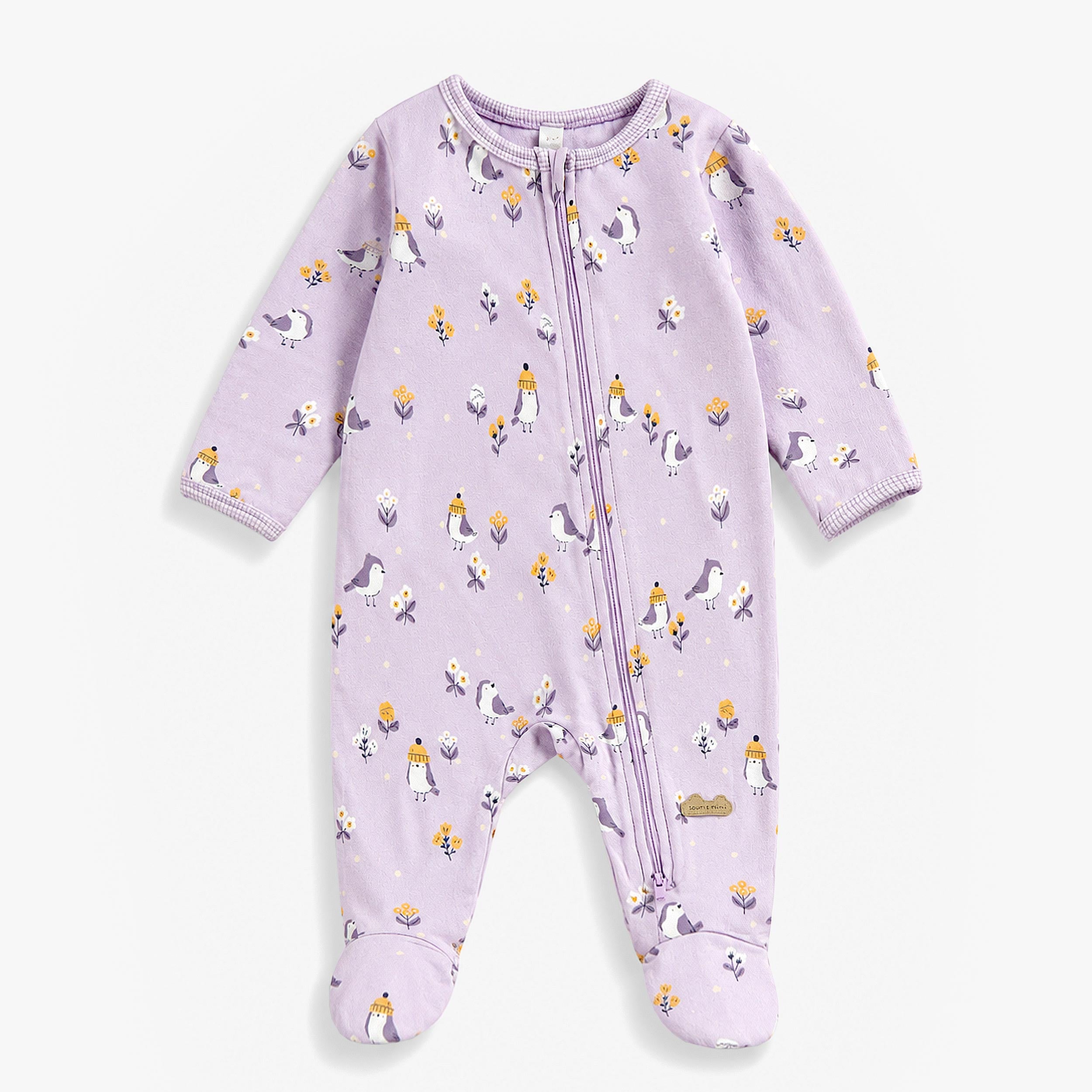 Pyjama une pièce mauve à imprimé de canard, naissance - Souris Mini