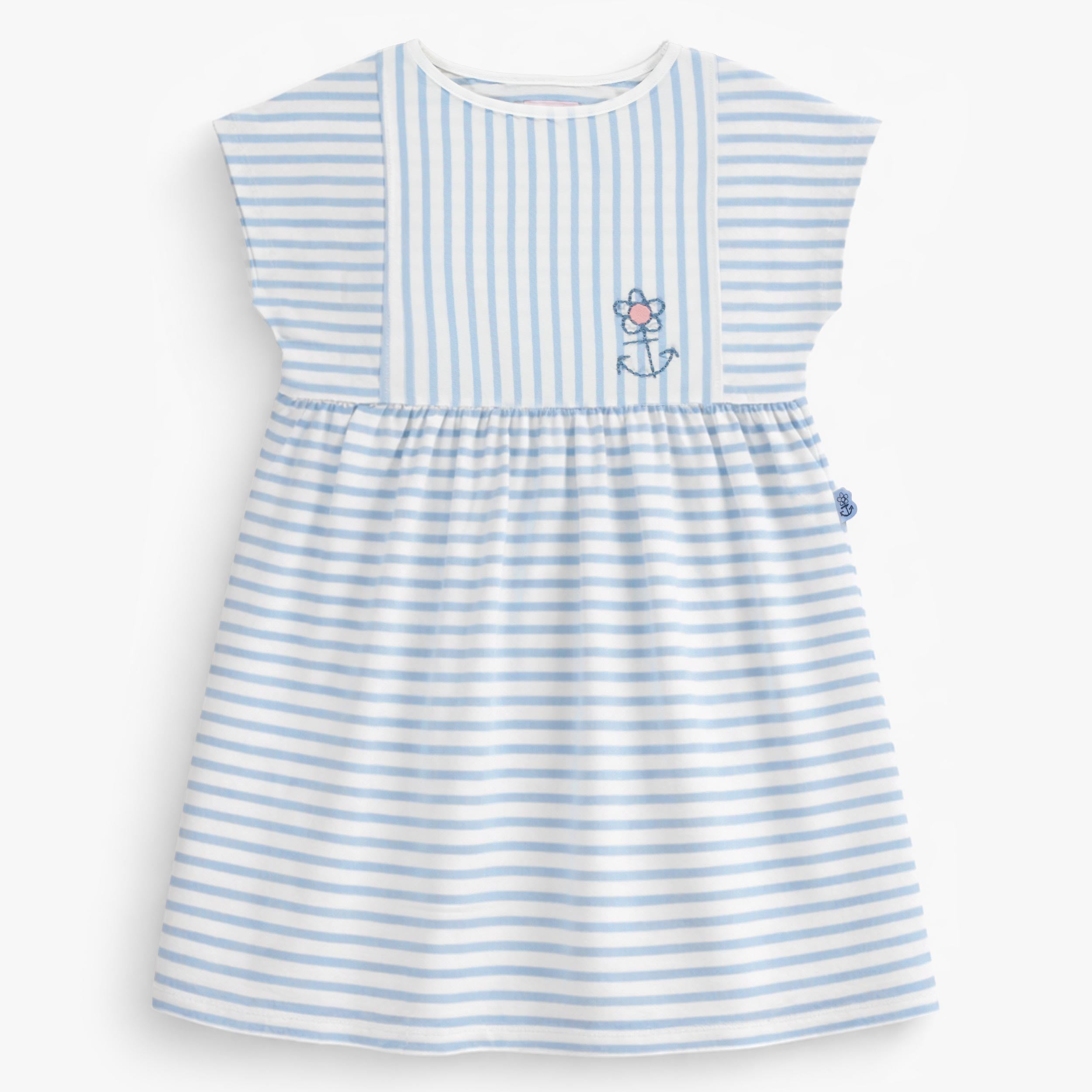 Robe crème à rayures bleues, enfant - Souris Mini
