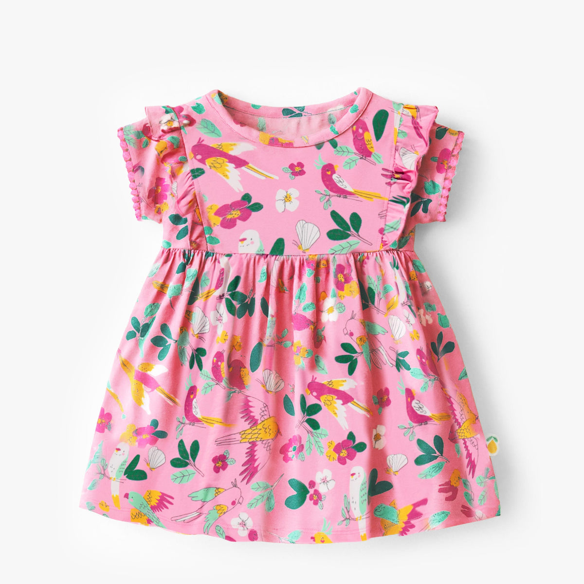Robe rose à motifs tropicaux, bébé | Souris Mini - Souris Mini