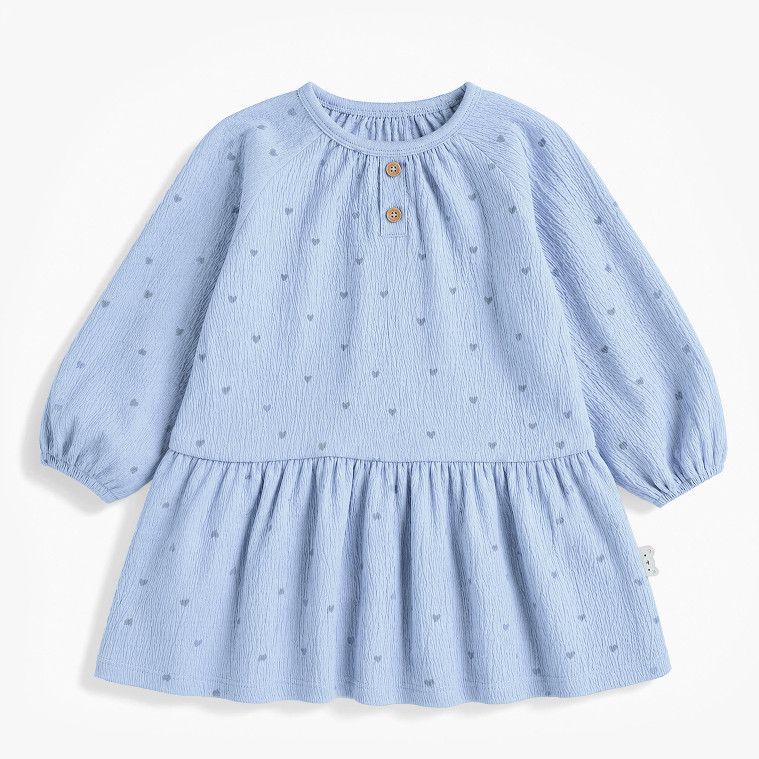 Robe bleue en jersey crêpé à imprimés, bébé - Souris Mini