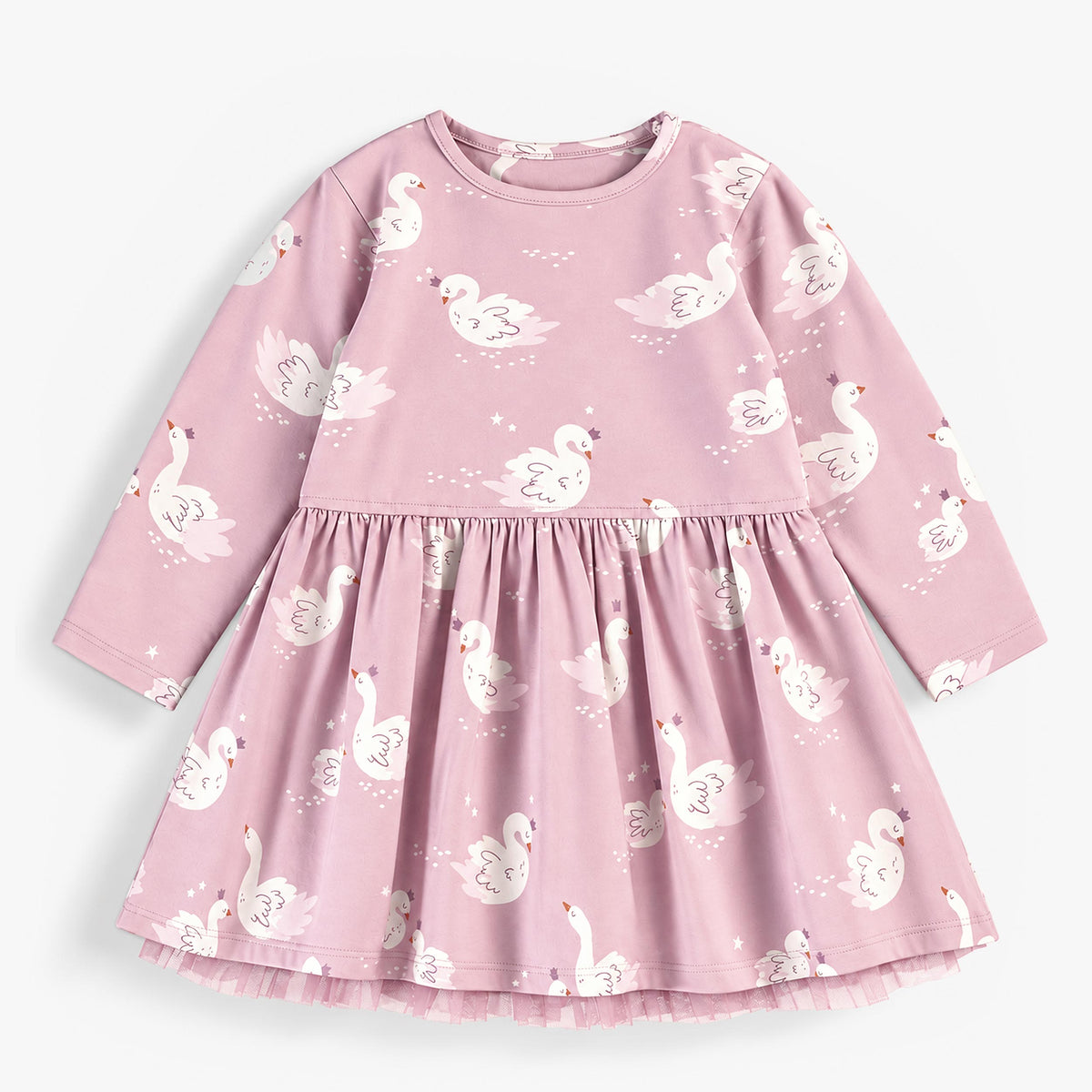 Robe rose à motifs de cygnes, bébé fille - Souris Mini