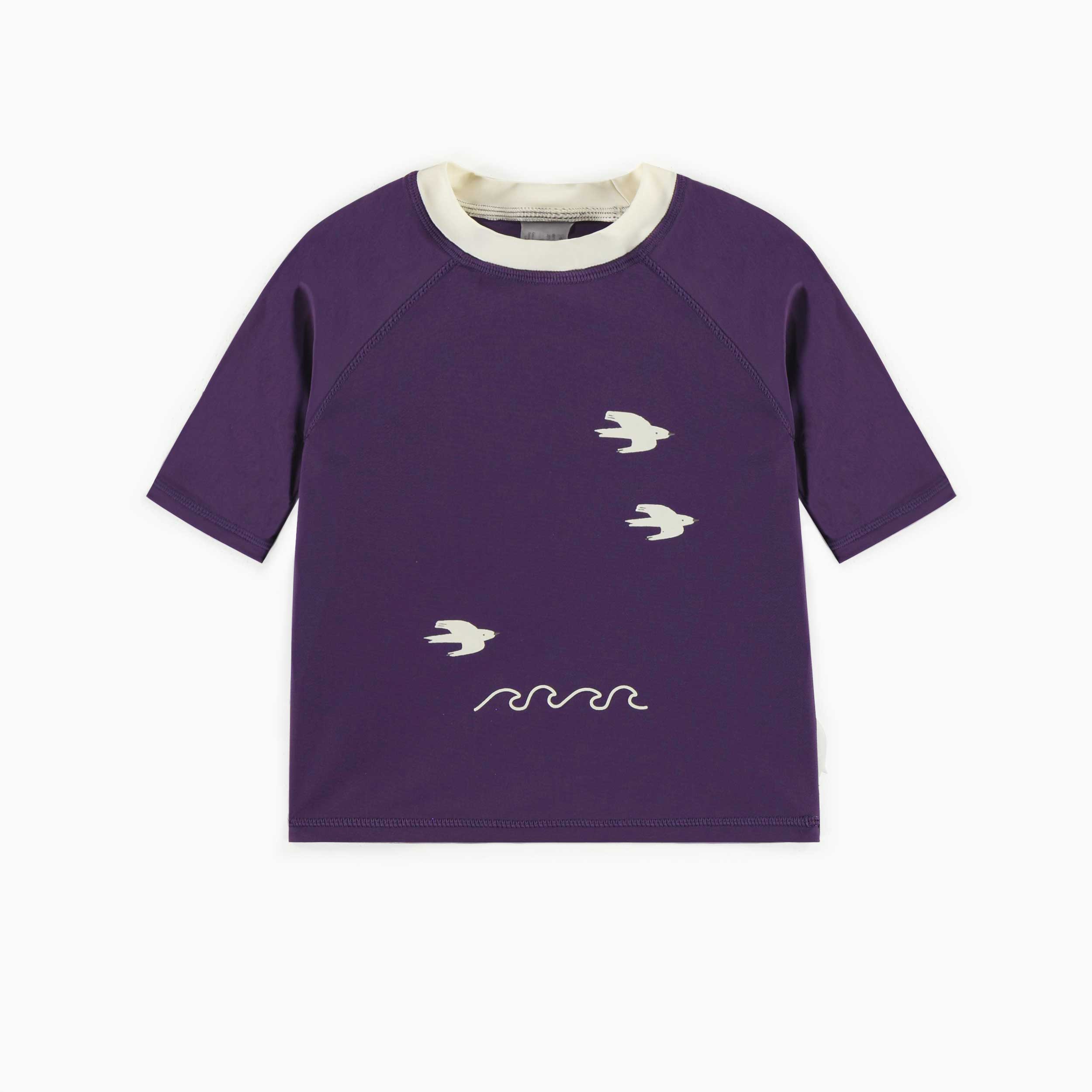 Purple bathing t-shirt with elbow sleeves, baby