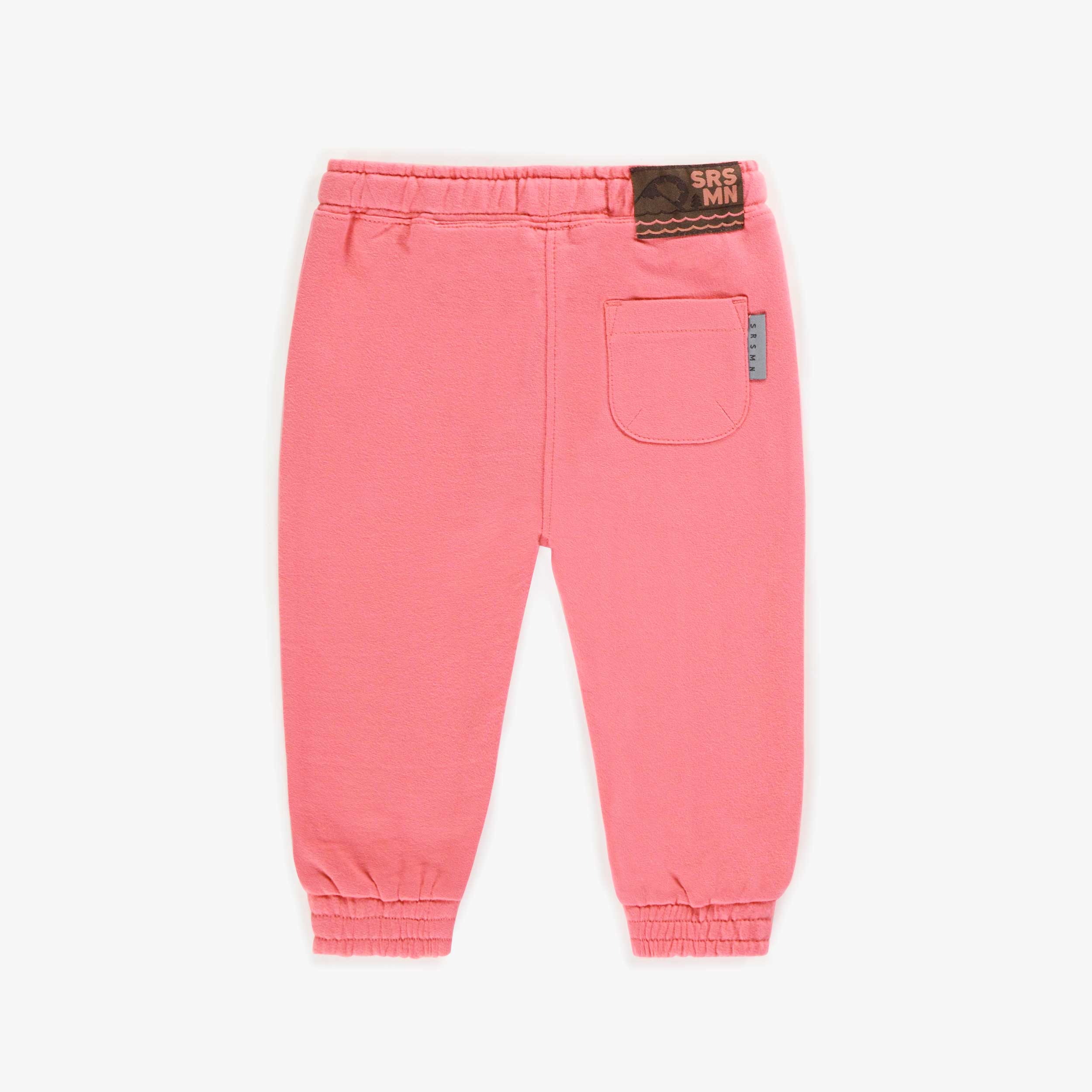 Pink relaxed fit pants in soft french terry, baby