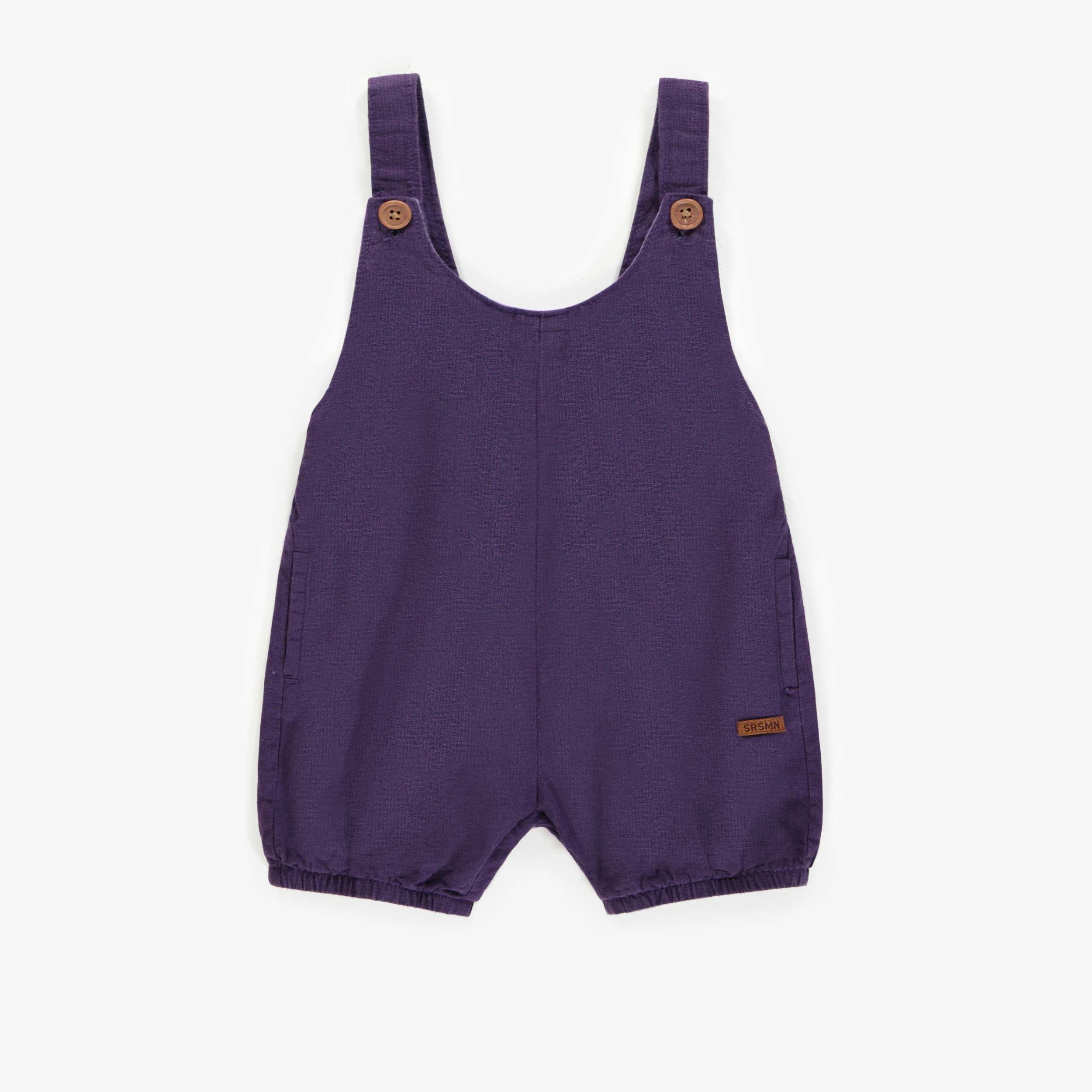 Salopette mauve ample en lin, bébé