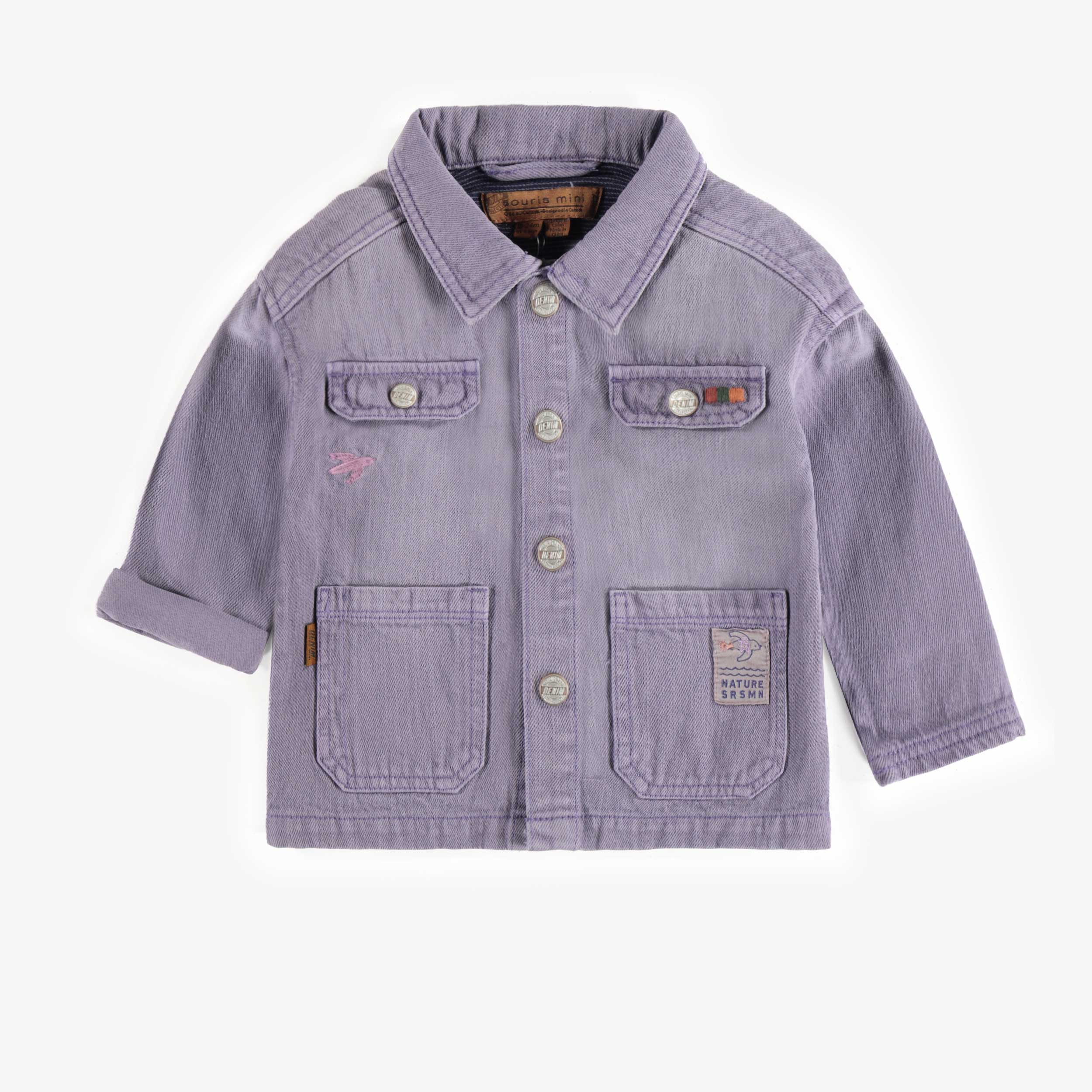 Purple colored denim shirt, baby