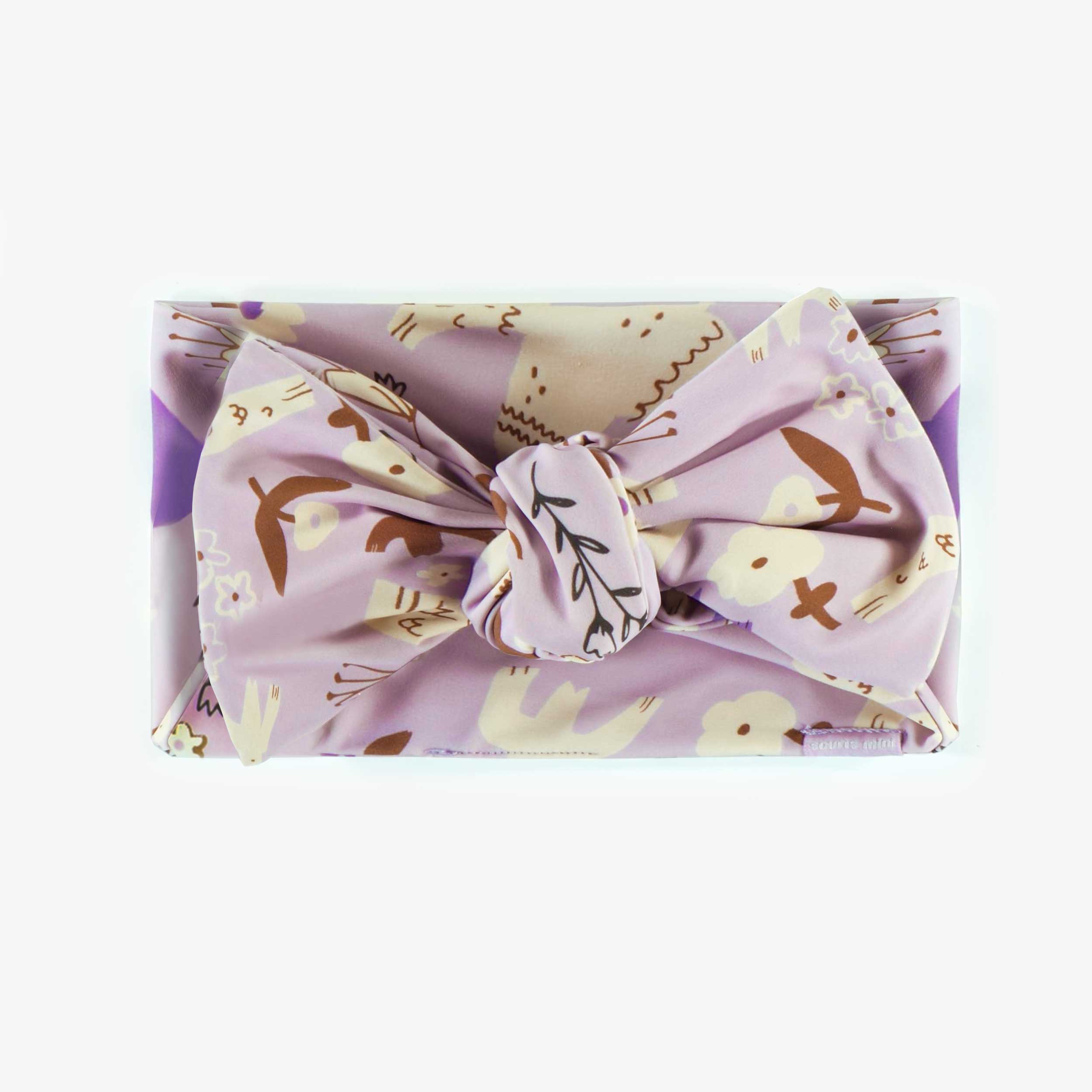 Purple headband with birds pattern, child
