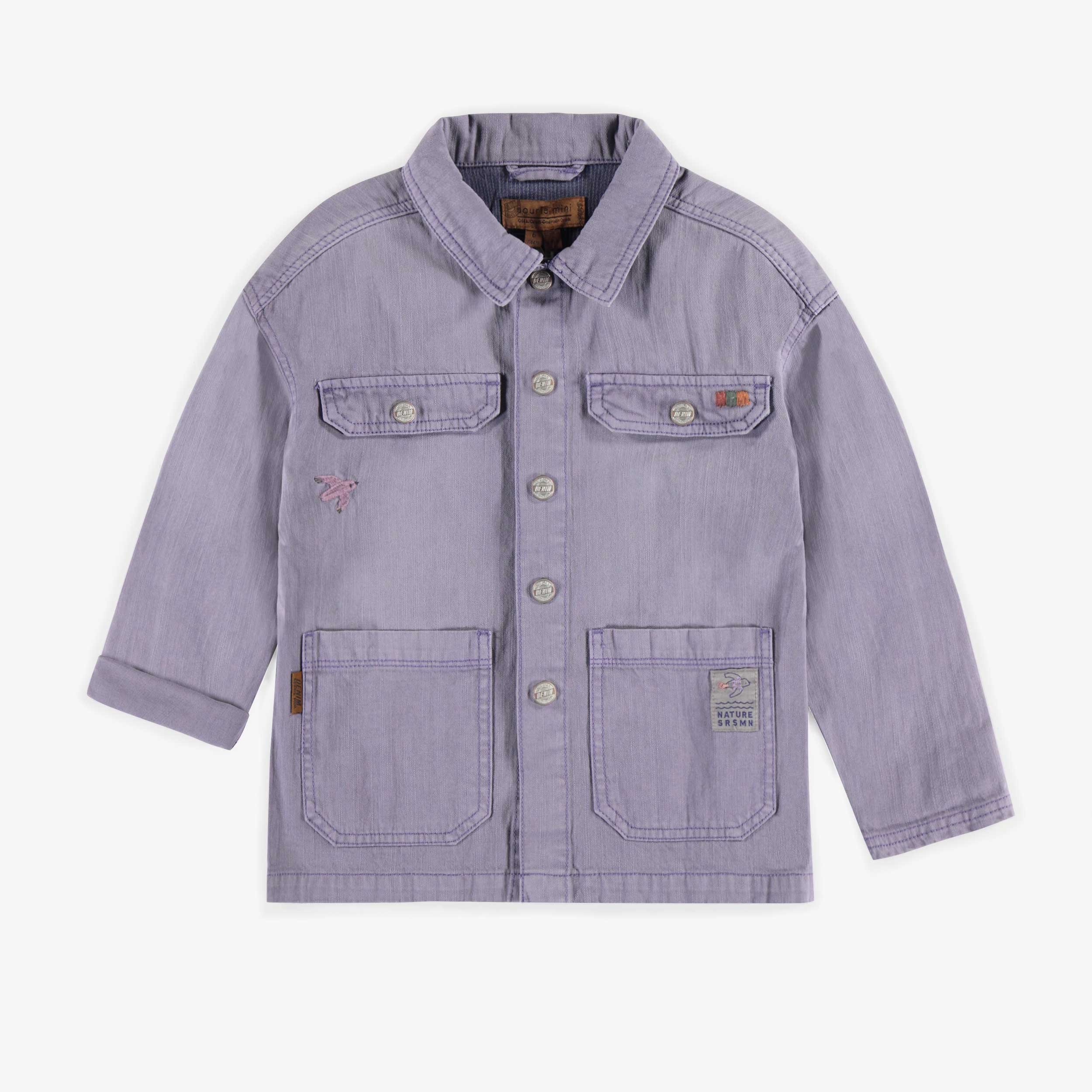 Purple colored denim shirt, child