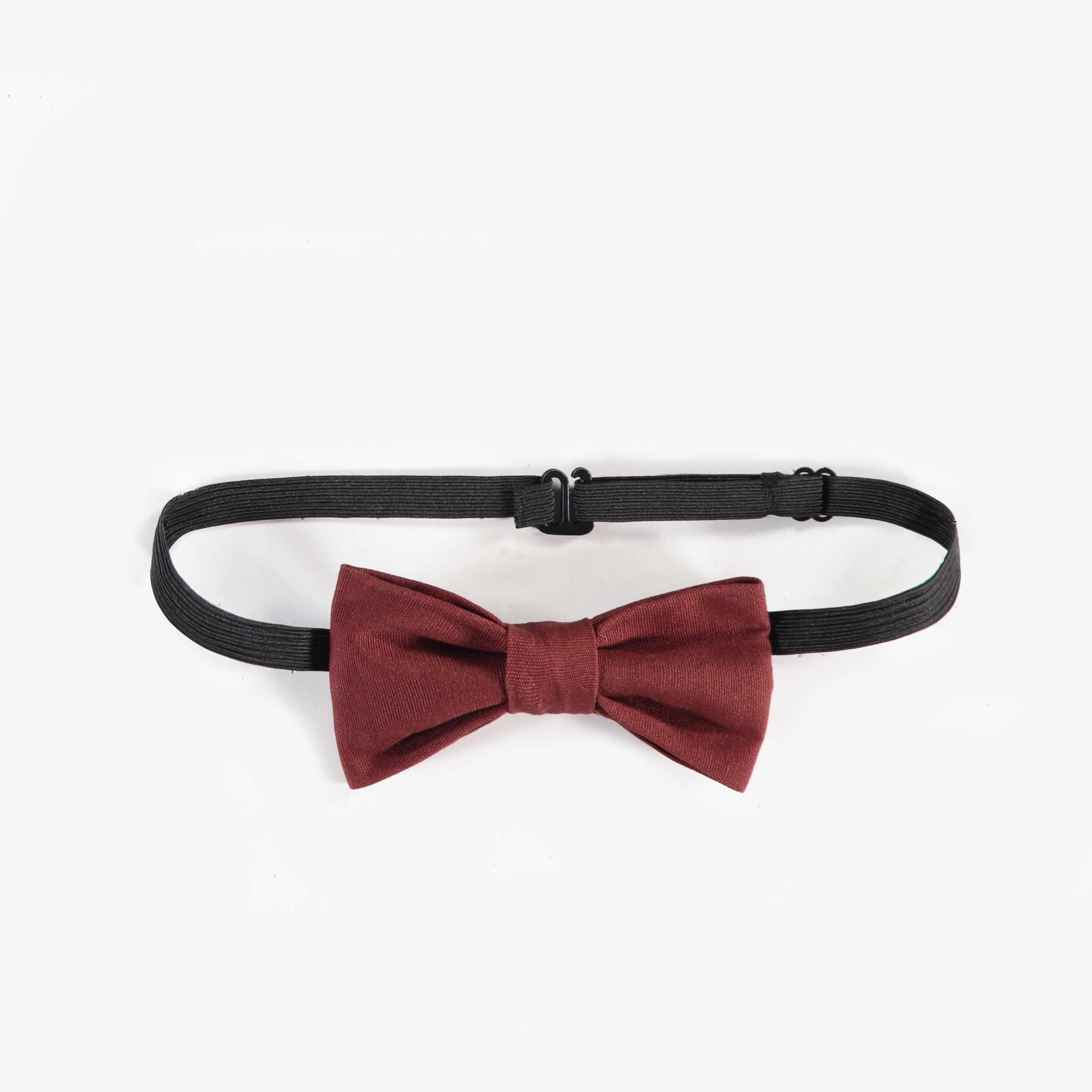 Adjustable dark brown bow tie in twill, child