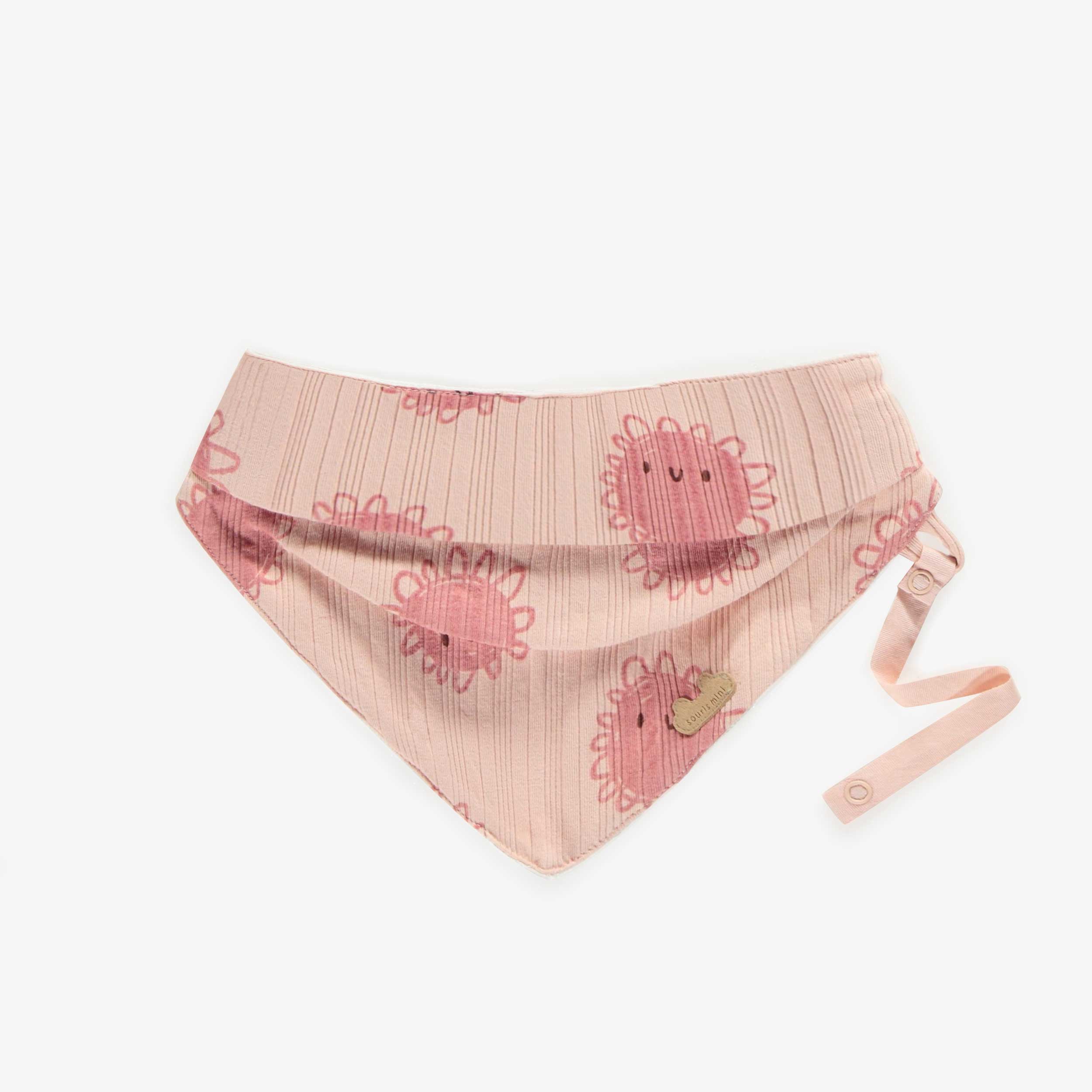 Bavoir rose à motifs en coton, naissance