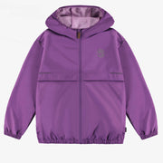 Manteau coupe-vent mauve à capuchon, adulte || Purple wind resistant hooded coat, adult