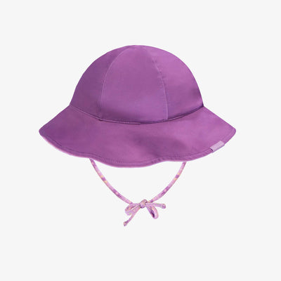 Chapeau de soleil mauve réversible avec motif, bébé || Reversible purple sun hat with pattern, baby