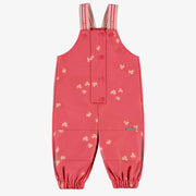 Salopette de pluie rose en polyuréthane, bébé || Pink polyurethane rain overalls, baby