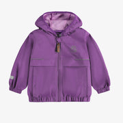 Manteau coupe-vent mauve à capuchon, bébé || Purple wind resistant hooded coat, baby