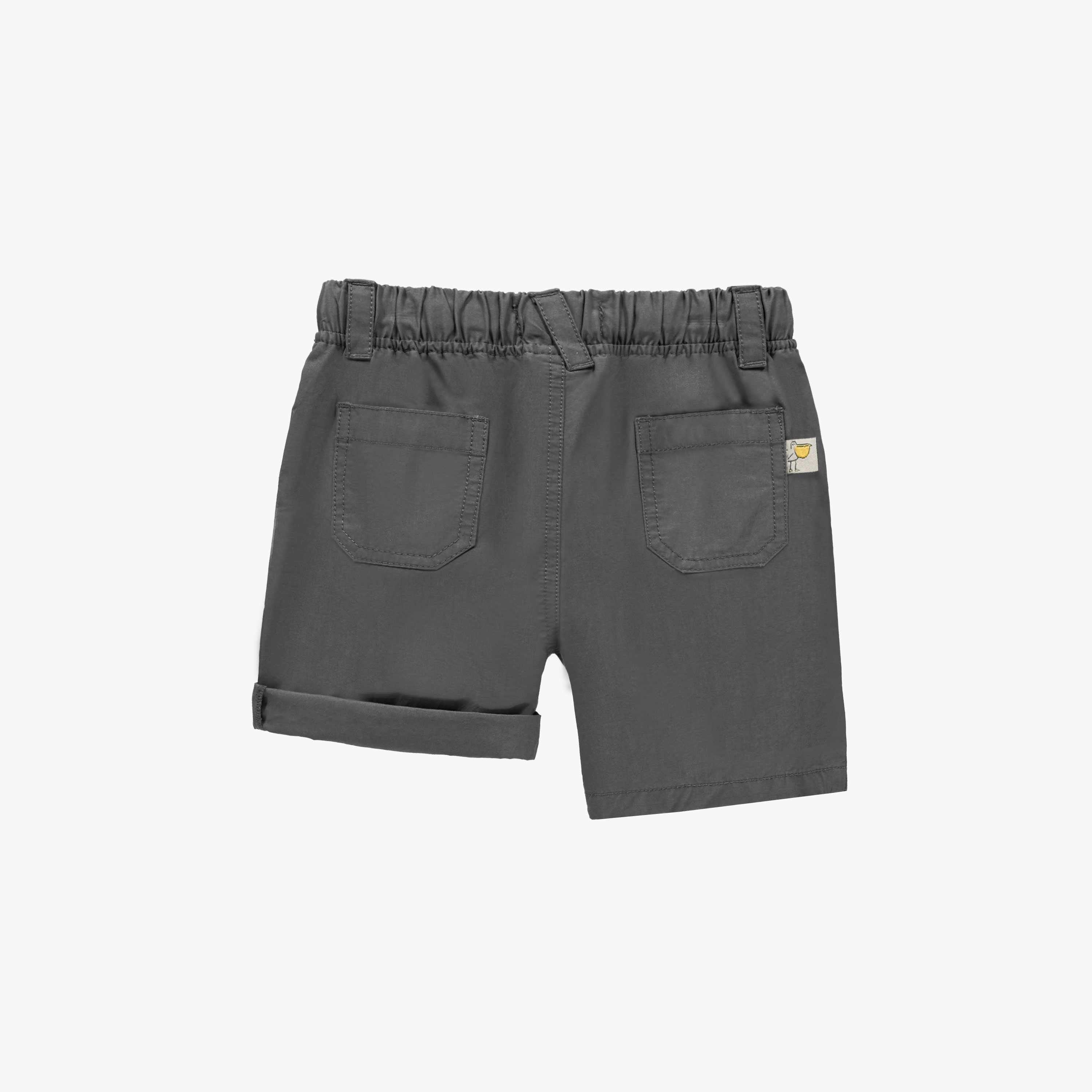 Short coupe décontractée charcoal en coton, bébé