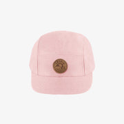 Casquette rose à visière plate en lin et coton, bébé || Pink cap with flat visor in linen and cotton, baby