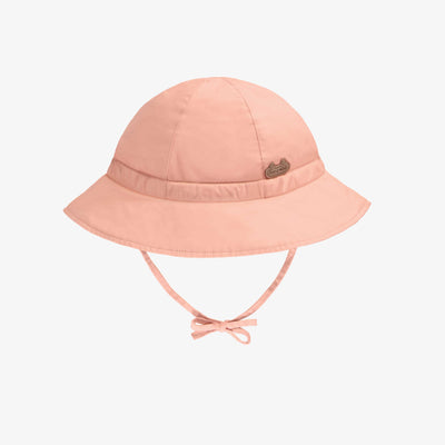 Chapeau cloche pêche en toile de coton, bébé || Plain peach bell hat in cotton canvas, baby