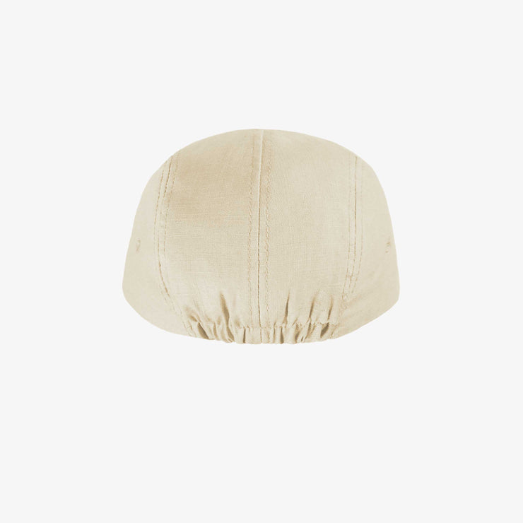 Casquette crème à visière plate en lin et coton, bébé || Cream cap with flat visor in linen and cotton, baby